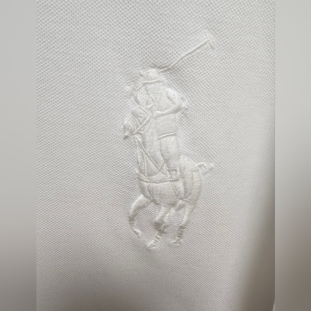 Polo Ralph Lauren White Men’s Polo ShirtEmbroidered Logo & Number 3 Sleeve - Picture 5 of 9